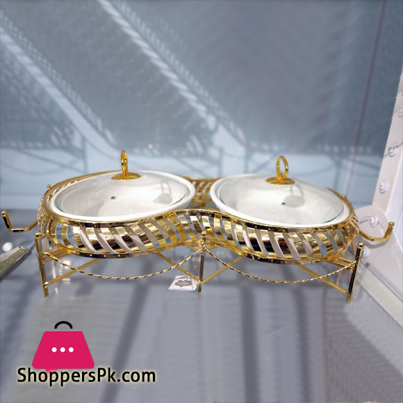 Brilliant Twin Oval Casserole Serving Food Warmer Dish 12 Inch – BR0267-W