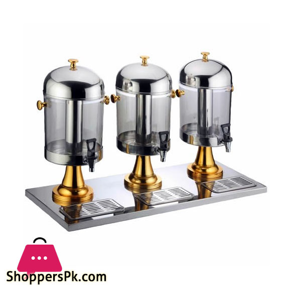 Buffet Catering Juice Machine Tank Refrigerated Fresh Drink Juice Beverage Dispenser Cooler Triple – 24 Liter