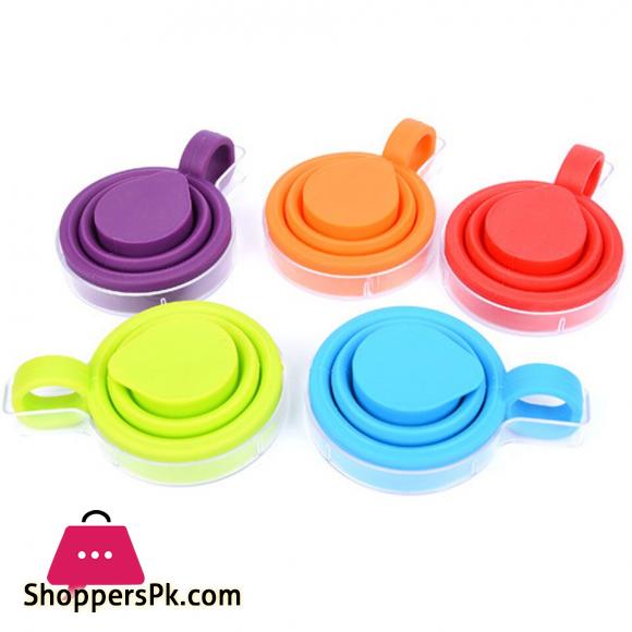Camping Travel Candy Color Silicone Folding Cup with Lid Travel Outdoor
