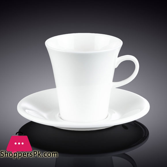 Wilmax Fine Porcelain Coffee Cup & Saucer 160 ML - WL‑993005-AB