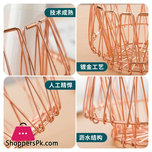 Creative Multifunctional Storage Basket Stainless Steel Household Fruit Tray Simple Telescopic Folding Flower Basket