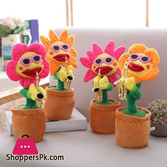 Dancing Sunflower Stuffed Plush Doll 120 Songs Funny Saxophone Singing Twisting Sunflower Toys Stuffed Plush Toy for Kid