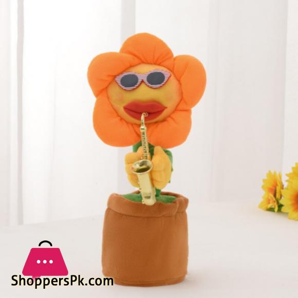 Dancing Sunflower Stuffed Plush Doll 120 Songs Funny Saxophone Singing Twisting Sunflower Toys Stuffed Plush Toy for Kid
