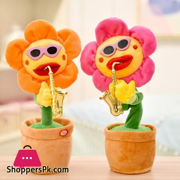 Dancing Sunflower Stuffed Plush Doll 120 Songs Funny Saxophone Singing Twisting Sunflower Toys Stuffed Plush Toy for Kid
