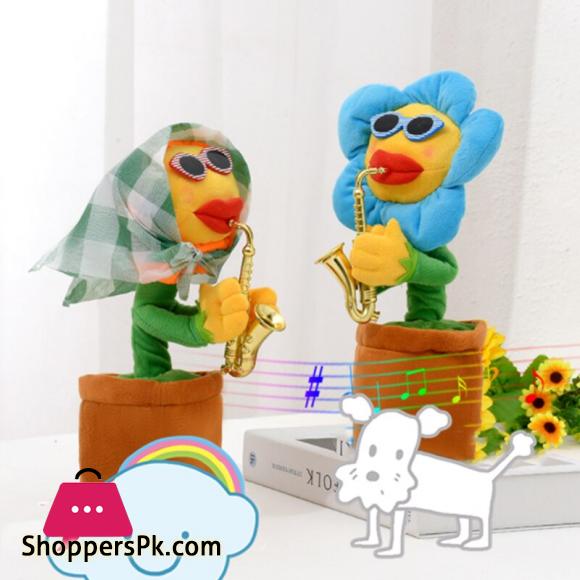 Dancing Sunflower Stuffed Plush Doll 120 Songs Funny Saxophone Singing Twisting Sunflower Toys Stuffed Plush Toy for Kid