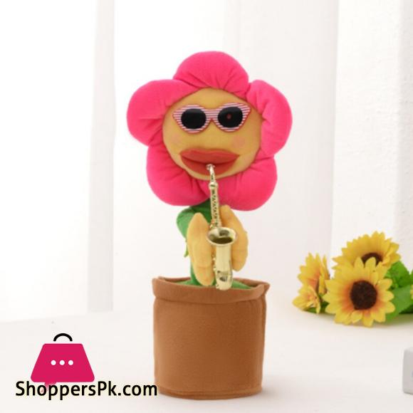 Dancing Sunflower Stuffed Plush Doll 120 Songs Funny Saxophone Singing Twisting Sunflower Toys Stuffed Plush Toy for Kid