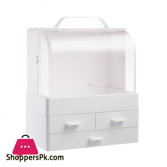 Desktop Makeup Organizer Cosmetic Storage Box with Dustproof Lid