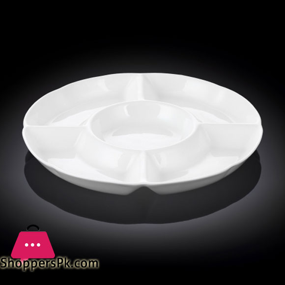 Wilmax Fine Porcelain Divided Round Dish 10Inch WL‑992019-A