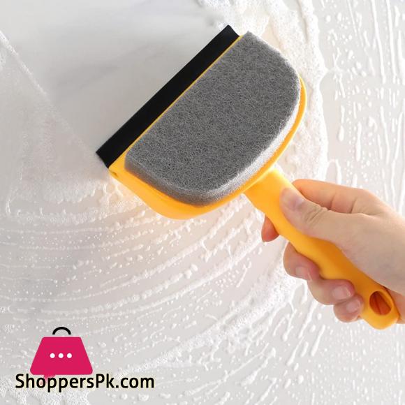Double Sided Window Cleaning Tool Squeegee Sponge Scrubber Scraper Cleaner Brush for Bathroom Glass