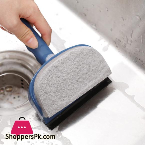 Double Sided Window Cleaning Tool Squeegee Sponge Scrubber Scraper Cleaner Brush for Bathroom Glass