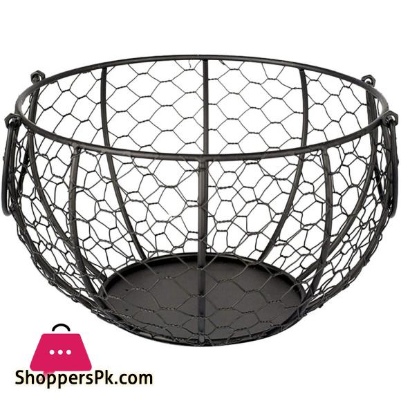 Egg Basket Eggs Holder Basket Organizer Storage Wrought Wire Restaurant Storage Basket Kitchen Hen Decor