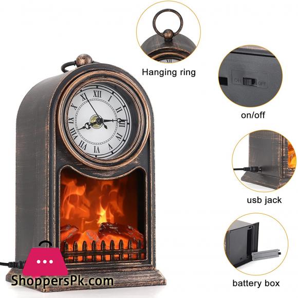 Fire Place Lantern Decorative Lanterns for Indoors with Clock