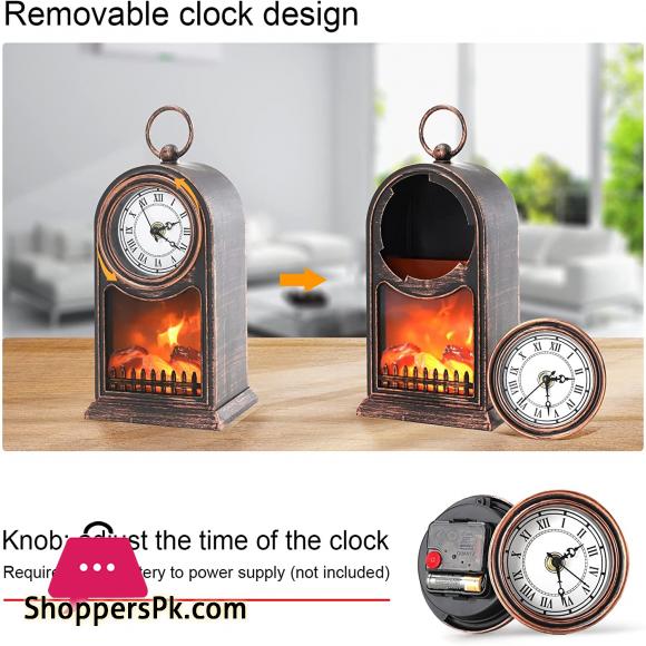 Fire Place Lantern Decorative Lanterns for Indoors with Clock