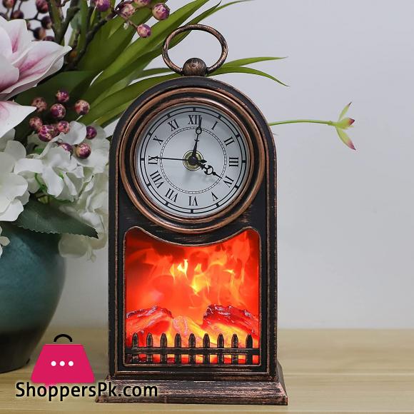 Fire Place Lantern Decorative Lanterns for Indoors with Clock