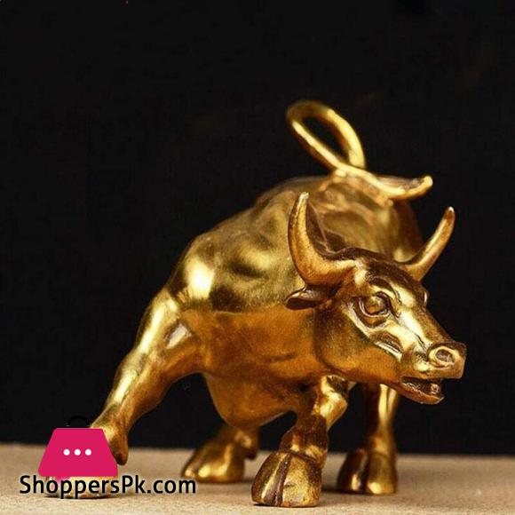Golden Wall Street Bull OX Figurine Sculpture Bull Statue Home Office Decoration