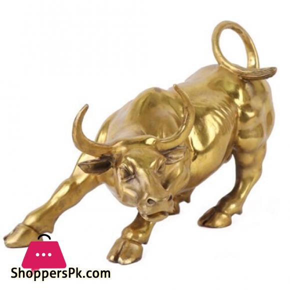 Golden Wall Street Bull OX Figurine Sculpture Bull Statue Home Office Decoration