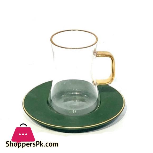 Angela Green Tea Cup & Saucer Set 6Pcs - DIP64