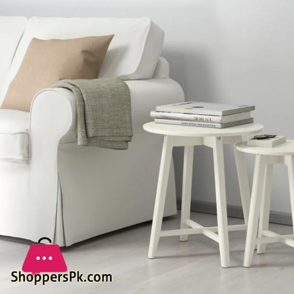 IKEA KRAGSTA Nest of Tables, Easy to Place in the room, Side Tables, Living Room Furniture, Set of 2, White