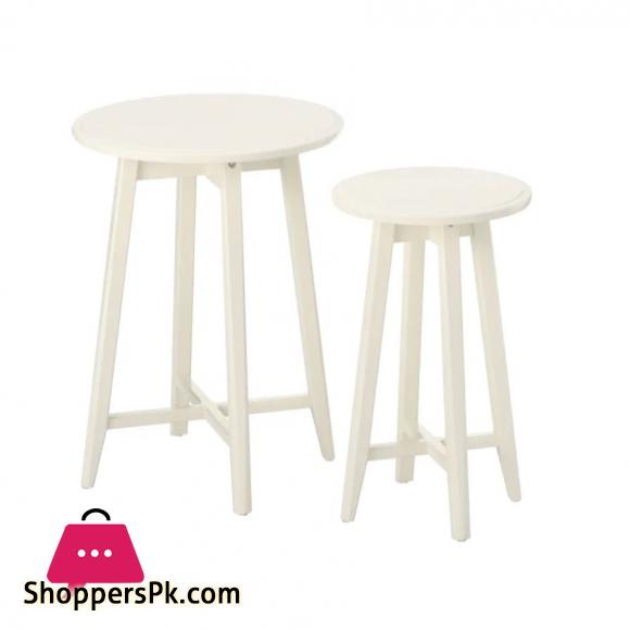 IKEA KRAGSTA Nest of Tables, Easy to Place in the room, Side Tables, Living Room Furniture, Set of 2, White