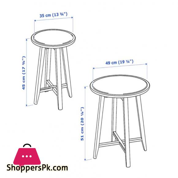 IKEA KRAGSTA Nest of Tables, Easy to Place in the room, Side Tables, Living Room Furniture, Set of 2, White
