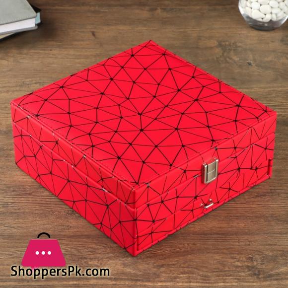 Jewelry Box Pu jewelry Multi Color Spider Web on Red Leather Jewelry Boxe