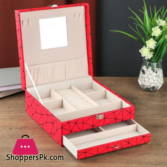 Jewelry Box Pu jewelry Multi Color Spider Web on Red Leather Jewelry Boxe