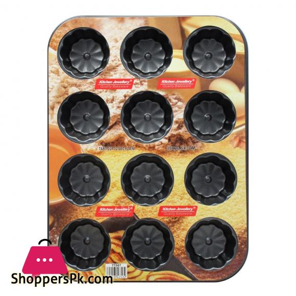 Kitchen Jewellery 12 Tart Cup Mould, Plain, 3.5x26.5x3cm