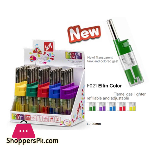 LIT Transparent Color Gas Lighter - F021 Italy Made -1 Pcs
