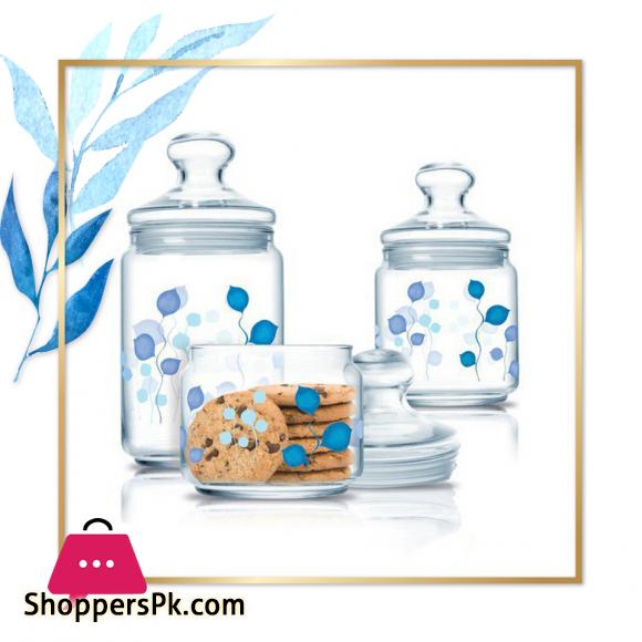 Luminarc Decorative Misty Blue Jar Set of 3