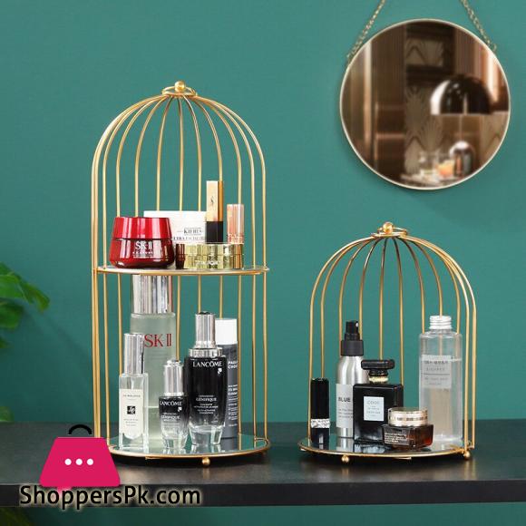 Makeup Organizer 2 Layers Jewelry Box Cosmetic Organizer Perfume Shelf Holder Bathroom Organizer