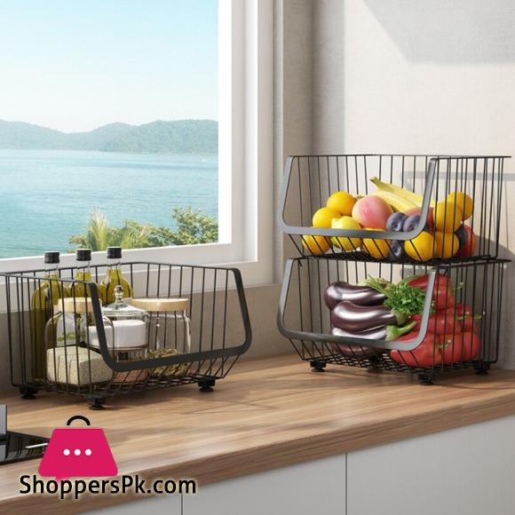 Movable Cart Shelf Home Kitchen Bedroom Organisation Metal Storage Rack Crevice Organizer with Wheels Fruit Vegetables - 4 Tier