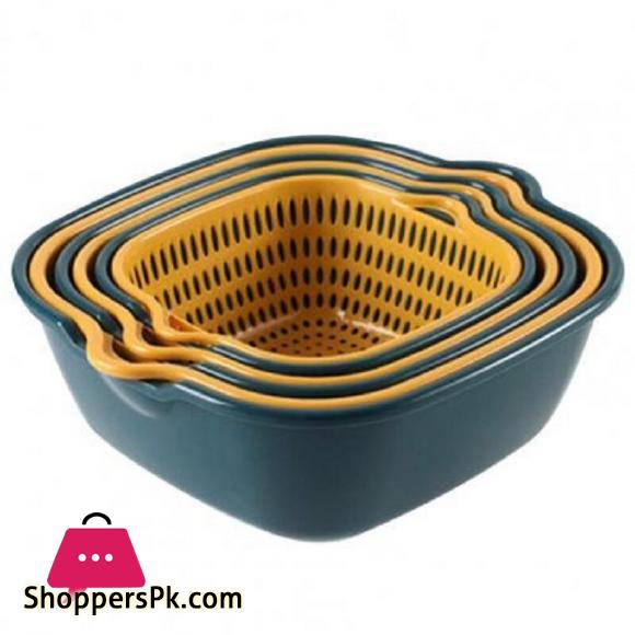 Multi functional Draining Basket 2 Tiers Space Saving Plastic Dishwashing Basket