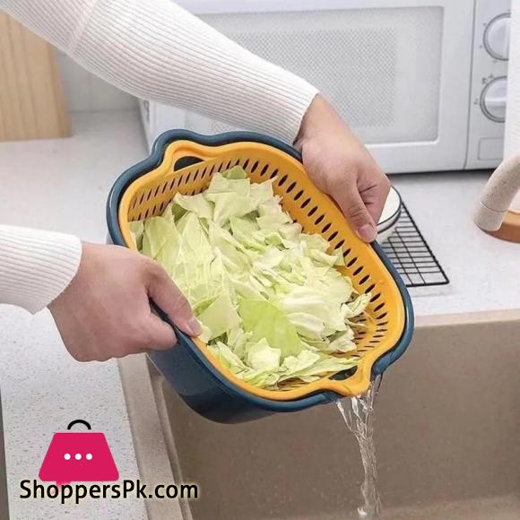 Multi functional Draining Basket 2 Tiers Space Saving Plastic Dishwashing Basket