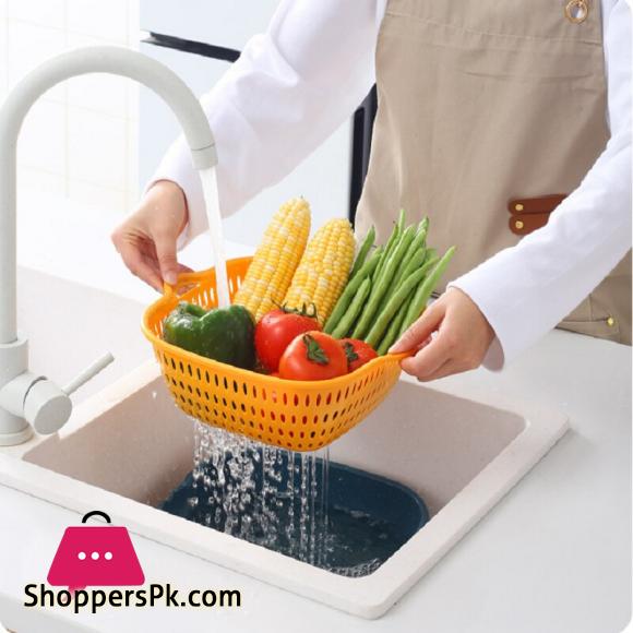 Multi functional Draining Basket 2 Tiers Space Saving Plastic Dishwashing Basket