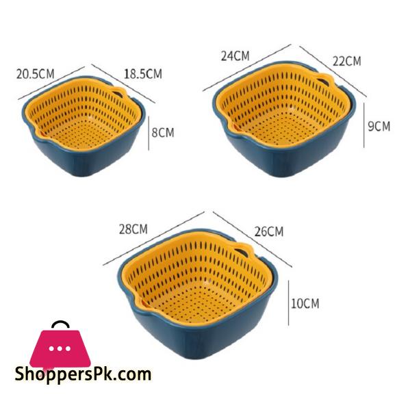 Multi functional Draining Basket 2 Tiers Space Saving Plastic Dishwashing Basket