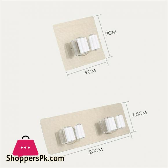 Multifunction Broom Mop Hook Pole Holder Spring Clip Design - Double