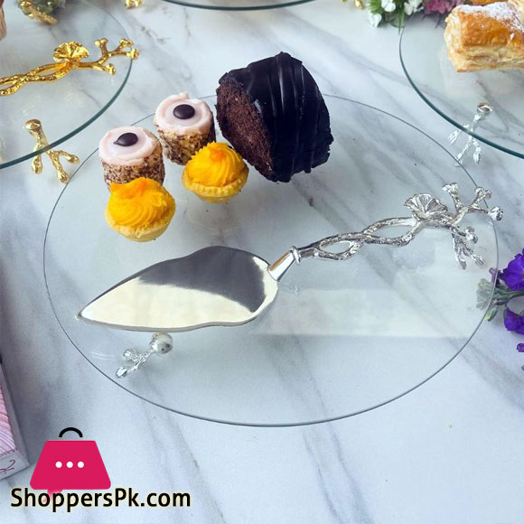 Orchid Cake Dish Plus Lifter Silver - CD6024