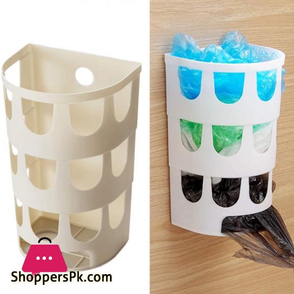 Plastic Trash Bag Holder Trash Basket Wall Hanging Storage Box Organizer Kitchen Accessories