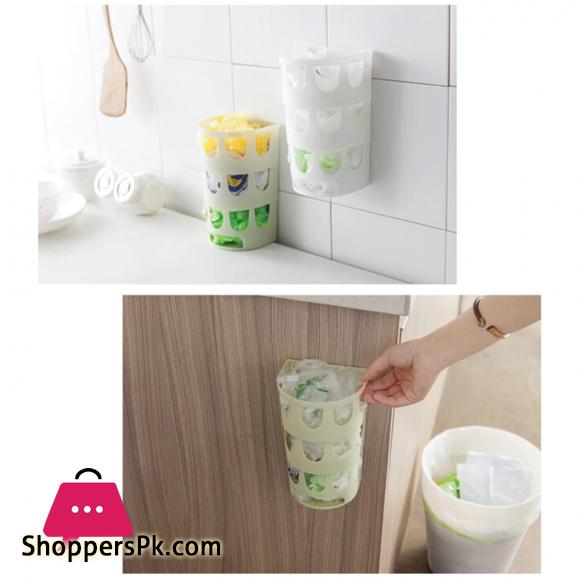 Plastic Trash Bag Holder Trash Basket Wall Hanging Storage Box Organizer Kitchen Accessories