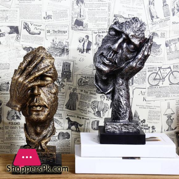 Resin Silence Is Gold Abstract Modern Sculpture Art Sculpture Statues Decoration Craft Figurine Ornament Home Office Decor