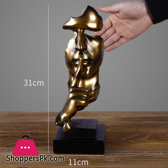 Resin Silence Is Gold Abstract Modern Sculpture Art Sculpture Statues Decoration Craft Figurine Ornament Home Office Decor