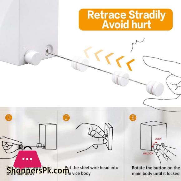 Retractable Clothes Line Indoor Clothesline Laundry Drying Line