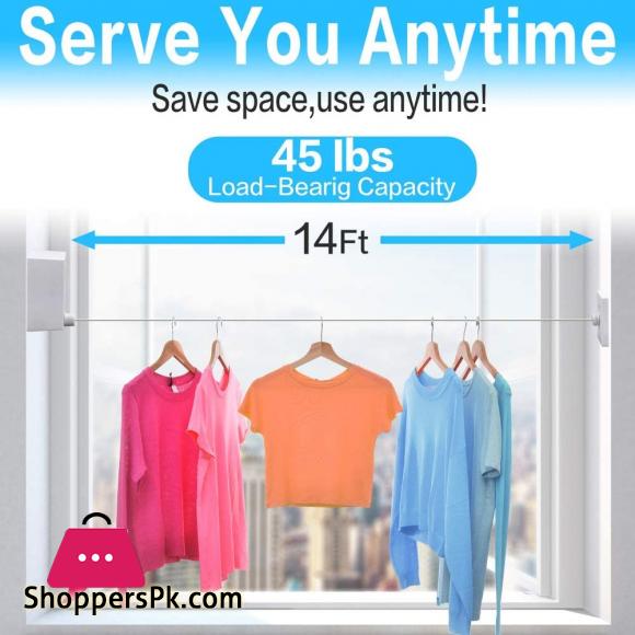 Retractable Clothes Line Indoor Clothesline Laundry Drying Line