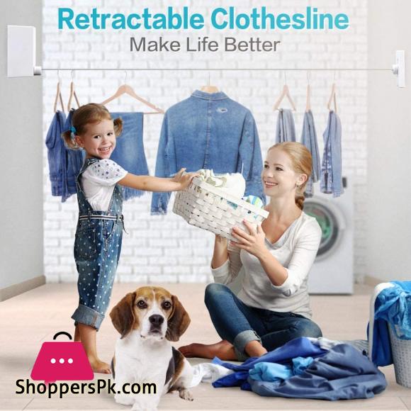 Retractable Clothes Line Indoor Clothesline Laundry Drying Line