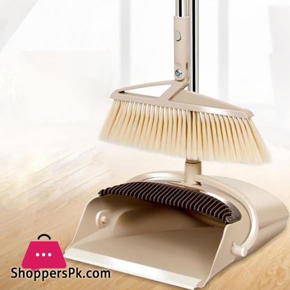 Rotatable Broom And Dustpan Foldable Set Long Handle Dustpan Extendable Sweep Set Dust Pan And Broom Combo
