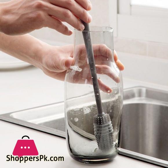 Silicone Cup Brush Cup Scrubber Glass Cleaner Kitchen Cleaning Tool Long Handle Drink Wineglass Bottle Glass Cup Cleaning Brush