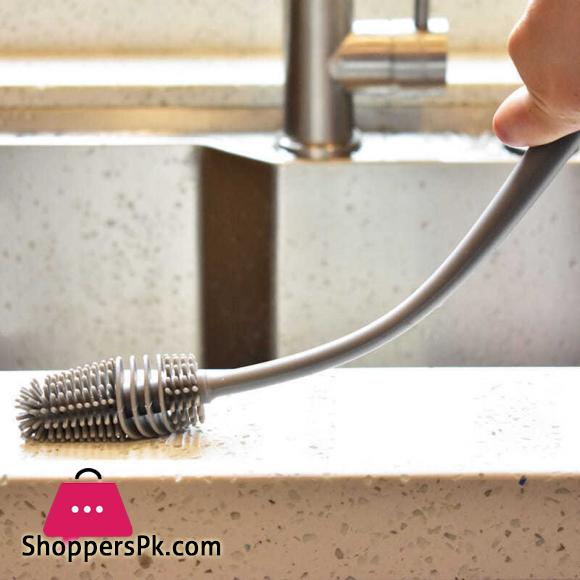 Silicone Cup Brush Cup Scrubber Glass Cleaner Kitchen Cleaning Tool Long Handle Drink Wineglass Bottle Glass Cup Cleaning Brush