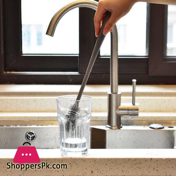 Silicone Cup Brush Cup Scrubber Glass Cleaner Kitchen Cleaning Tool Long Handle Drink Wineglass Bottle Glass Cup Cleaning Brush