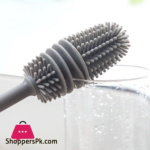 Silicone Cup Brush Cup Scrubber Glass Cleaner Kitchen Cleaning Tool Long Handle Drink Wineglass Bottle Glass Cup Cleaning Brush