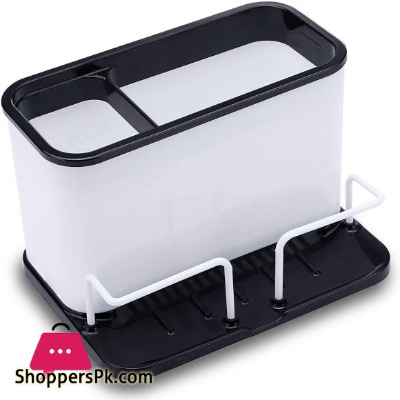 Sinkware Caddy Organizer with Drain - Sink Caddy Holder for Cleaning Brush & Sponge & Dish Wand on Counter